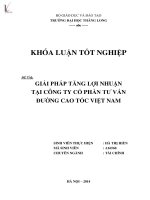giải pháp tăng lợi nhuận tại công ty cổ phần tư vấn đường cao tốc việt nam