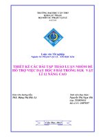 Thiết kế các bài tập thảo luận nhóm để hỗ trợ việc dạy học 8 bài trong SGK Vật lí 12 nâng cao  Nguyễn Thị Ngọc Hà.