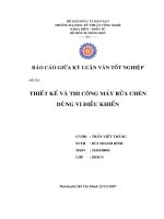 luận văn kỹ thuật điện, điện tử thiết kế và thi công máy rửa chén