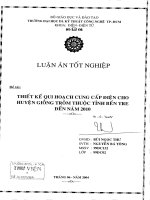 luận văn kỹ thuật điện, điện tử thiết kế qui hoạch cung cấp điện cho huyện giồng thuộc tỉnh bến tre đến năm 2010
