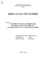 giải pháp nâng cao hiệu quả sử dụng vốn tại công ty cổ phần đầu tư và xây dựng hud1