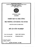 luận văn kỹ thuật điện, điện tử thiết kế và thi công hệ thồng cân băng tải 10 kg