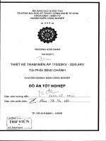 luận văn kỹ thuật điện, điện tử thiết kế trạm biến áp 110kv - 22kv-22 380 v tại phía bình chánh