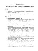 bài thảo luận PHÂN TÍCH KINH TẾ DOANH NGHIỆP THƯƠNG MẠI