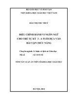 Điều chỉnh hành vi ngôn ngữ cho trẻ tự kỷ 3 – 6 tuổi dựa vào bài tập chức năng  Đào Thị Thu Thủy.