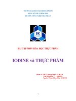 bài tập môn hóa học thực phẩm iodine và thực phẩm
