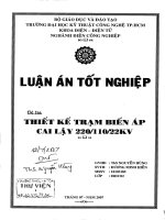 luận văn kỹ thuật điện, điện tử thiết kế trạm biến áp cai lậy 220 - 110 - 22 kv