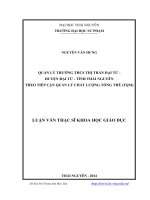 quản lý trường thcs thị trấn đại từ, huyện đại từ, tỉnh thái nguyên theo tiếp cận quản lý chất lượng tổng thể (tqm)