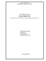 ĐỀ CƯƠNG BÀI GIẢNG LUẬT ĐẦU TƯ (TÀI LIỆU DÙNG CHO SINH VIÊN CHUYÊN NGÀNH KINH TẾ ĐẦU TƯ)