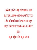 ĐÁNH GIÁ VÀ TỰ ĐÁNH GIÁ GIỜ DẠY CỦA GIÁO VIÊN ĐÁP ỨNG YÊU CẦU ĐỔI MỚI PHƯƠNG PHÁP DẠY HỌC VÀ KIỂM TRA ĐÁNH GIÁ KẾT QUẢ HỌC TẬP CỦA HỌC SINH