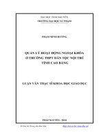 quản lý hoạt động ngoại khóa ở trường thpt dân tộc nội trú tỉnh cao bằng
