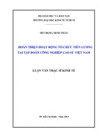 HOÀN THIỆN HOẠT ĐỘNG TỔ CHỨC TIỀN LƯƠNG TẠI TẬP ĐOÀN CÔNG NGHIỆP CAO SU VIỆT NAM