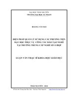biện pháp quản lý sử dụng các phương tiện dạy học phục vụ công tác đào tạo nghề tại trường trung cấp nghề số 11