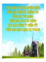 Các nhân tố ảnh hưởng tới mức độ công bố thông tin công cụ tài chính trên báo cáo tài chính