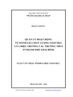 quản lý hoạt động tự đánh giá chất lượng giáo dục của hiệu trưởng các trường thcs ở thành phố thái bình