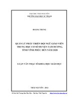 quản lý phát triển đội ngũ giáo viên trung học cơ sở huyện tam dương, tỉnh vĩnh phúc đến năm 2020