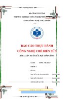 báo cáo thực hành công nghệ chế biến sữa đặc có đường