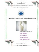 thực hành công nghệ chế biến sữa