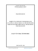 nghiên cứu sự phân bố về thành phần loài của lưỡng cư, bò sát trong các môi trường sống ở khu bảo tồn thiên nhiên thần sa - phượng hoàng tỉnh thái nguyên