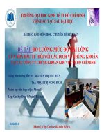 Đo lường mức độ hài lòng của nhà đầu tư đối  với các dịch vụ chứng khoán tại công ty chứng khoán