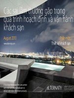 các sai lầm thường gặp trong quá trình hoạch định và vận hành khách sạn