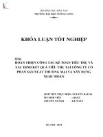 oàn thiện công tác kế toán tiêu thụ và xác định kết quả tiêu thụ tại công ty cổ phần sản xuất thương mại và xây dựng ngọc hoàn