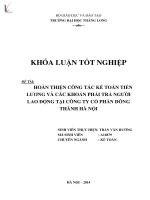 hoàn thiện công tác kế toán tiền lương và các khoản phải trả người lao động tại công ty cổ phần đông thành hà nội