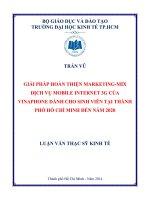 Giải pháp hoàn thiện marketingmix dịch vụ Mobile Internet 3G của Vinaphone dành cho sinh viên tại TP.HCM đến năm 2020
