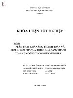hân tích khả năng thanh toán và một số giải pháp cải thiện khả năng thanh toán của công ty cổ phần vinamilk