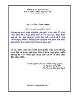 Nghiên cứu các kinh nghiệm của quốc tế về thiết kế và tổ chức triển khai hoạt động theo dõi và đánh giá thực hiện một số dự án, một chương tình hay một chính sách, một chiến lược nhất là những kinh nghiệm liên quan đến thực hiện chiến lược phát triển thốn