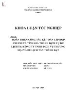hoàn thiện công tác kế toán tập hợp chi phí và tính giá thành dịch vụ du lịch tại công ty tnhh dịch vụ thương mại và du lịch tân thành đạt