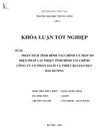 ân tích tình hình tài chính và một số biện pháp cải thiện tình hình tài chính tại công ty cổ phần sách và thiết bị giáo dục hải dương