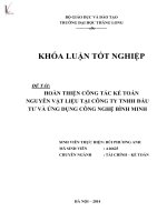 hoàn thiện công tác kế toán nguyên vật liệu tại công ty tnhh đầu tư và ứng dụng công nghệ bình minh