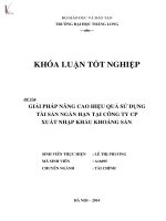 giải pháp nâng cao hiệu quả sử dụng tài sản ngắn hạn tại công ty cp xuất nhập khẩu khoáng sản