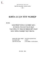 giải pháp nâng cao hiệu quả sử dụng tài sản ngắn hạn tại công ty tnhh máy nông nghiệp việt trung
