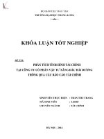 phân tích tình hình tài chính tại công ty cổ phần vật tư xăng dầu hải dương thông qua các báo cáo tài chính
