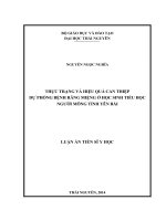 Thực trạng và hiệu quả can thiệp dự phòng bệnh răng miệng ở học sinh tiểu học người mông tỉnh yên bái