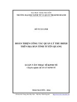 hoàn thiện công tác quản lý thu bảo hiểm xã hội trên địa bàn tỉnh tuyên quang
