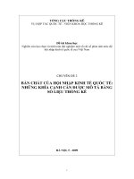 bản chất của hội nhập kinh tế quốc tế những khía cạnh cần được mô tả bằng số liệu thống kê