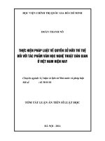 Thực hiện pháp luật về quyền sở hữu trí tuệ đối với tác phẩm văn học nghệ thuật dân gian ở việt nam hiện nay (tt)
