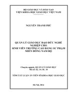 Quản lý giáo dục đạo đức nghề nghiệp cho sinh viên trường cao đẳng sư phạm miền đông nam bộ (tt)