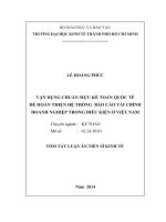 Vận dụng chuẩn mực kế toán quốc tế để hoàn thiện hệ thống báo cáo tài chính doanh nghiệp trong điều kiện ở việt nam (tt)