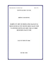 Nghiên cứu siêu âm trong lòng mạch (IVUS) trong đánh giá tổn thương động mạch vành và góp phần hướng dẫn điều trị can thiệp bệnh động mạch vành