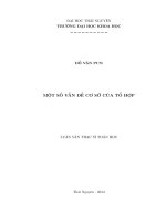 luận văn thạc sĩ một số vấn đề cơ sở của tổ hợp