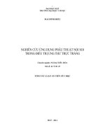 NGHIÊN cứu ỨNG DỤNG PHẪU THUẬT nội SOI TRONG điều TRỊ UNG THƯ TRỰC TRÀNG (tt)
