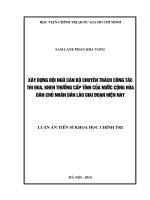 Xây dựng đội ngũ cán bộ chuyên trách công tác thi đua, khen thưởng cấp tỉnh của nước cộng hòa dân chủ nhân dân lào giai đoạn hiện nay