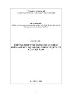 Phương pháp tính toán một số chỉ số phản ảnh mức độ hội nhập kinh tế quốc tế của Việt Nam
