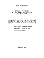 Nghiên cứu lựa chọn và tính toán thử nghiệm một số chỉ số phản ánh mức độ hội nhập kinh tế quốc tế của Việt nam