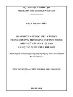 So sánh vấn đề đọc hiểu văn bản trong chương trình giáo dục phổ thông môn ngữ văn của việt nam và một số nước trên thế giới (tt)