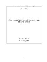 Nâng cao chất lượng của sự phát triển kinh tế, xã hội PGS. TS. LÊ XUÂN BÁ